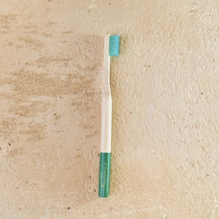 Happy Quokka Bamboo Toothbrush Quokka Green