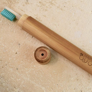 Happy Quokka Bamboo Toothbrush  Set Travel case